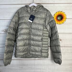GAP Kids XXL 14-16 Puffer Jacket Gray Iridescent Lightweight Coat